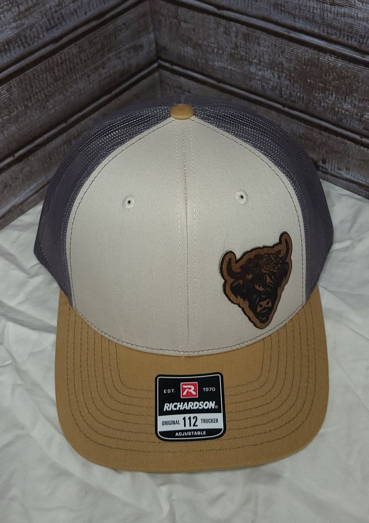 Highland Cow Leather Patch Hat